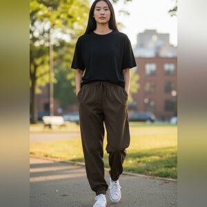 Lululemon Black Joggers Women’s Size S Elastic Waist Drawstring Ankle Cuffs